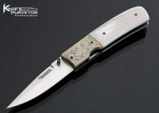 Frank Centofante Custom Knife Pink Pearl and Mokume Linerlock 18030