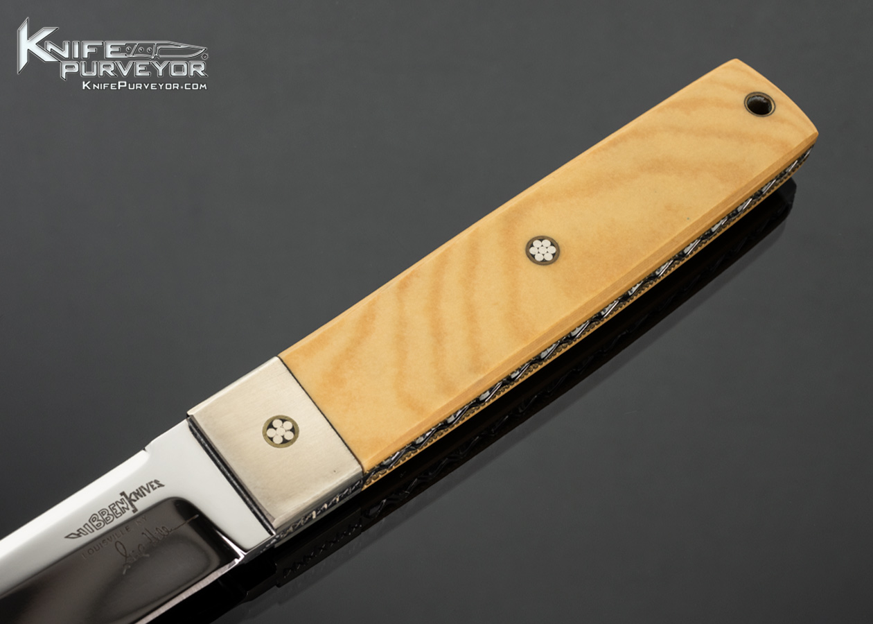 Gil Hibben Custom Knife Mammoth Paper Micarta Scales with Mosaic Pins Tanto Style Fixed Blade with Sheath - Image 2
