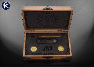 Hawk Knives Custom Knife Deadlock Model C Titanium - DLC Carbon Fiber JW4 Magnacut - Limited Edition John Wick Box Set #184 of 500 18149