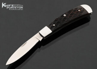 John Fraps Custom Knife Brown Jigged Bone Slip Joint 18038