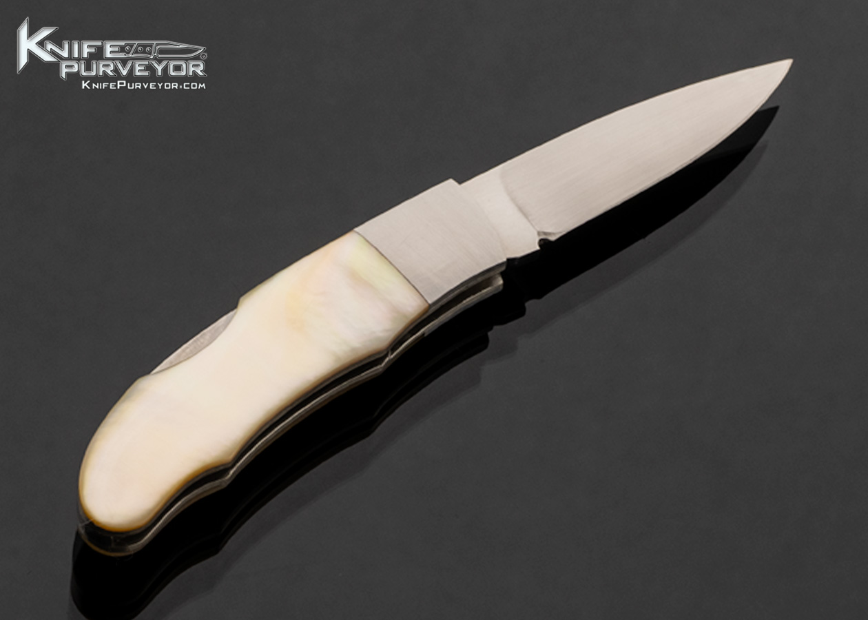 Koji Hara Custom Knife Gold Lip Pearl Lockback 17542