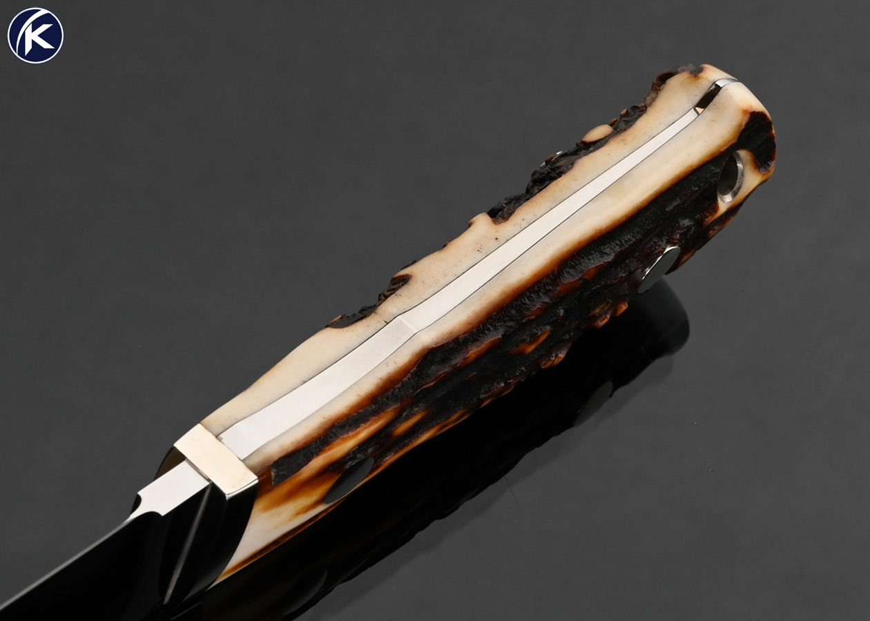 Masao Takahashi Custom Knife Stag Hunter with Leather Sheath 18066