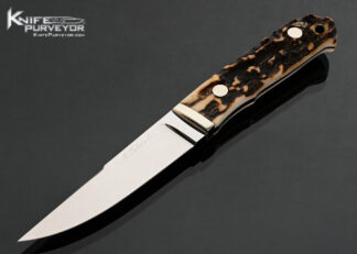Masao Takahashi Custom Knife Stag Hunter with Leather Sheath 18066
