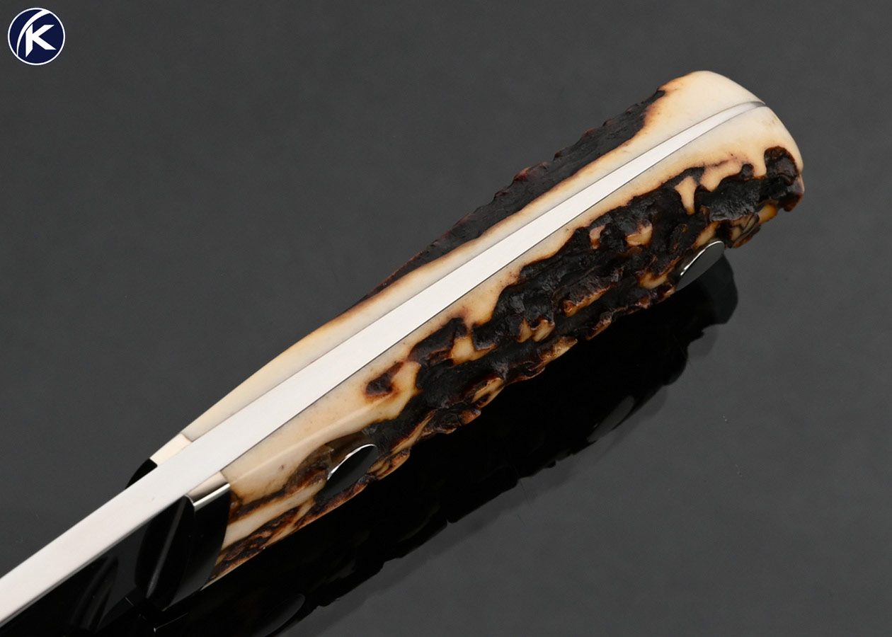 Masao Takahashi Custom Knife Stag Hunter with Leather Sheath - Image 4