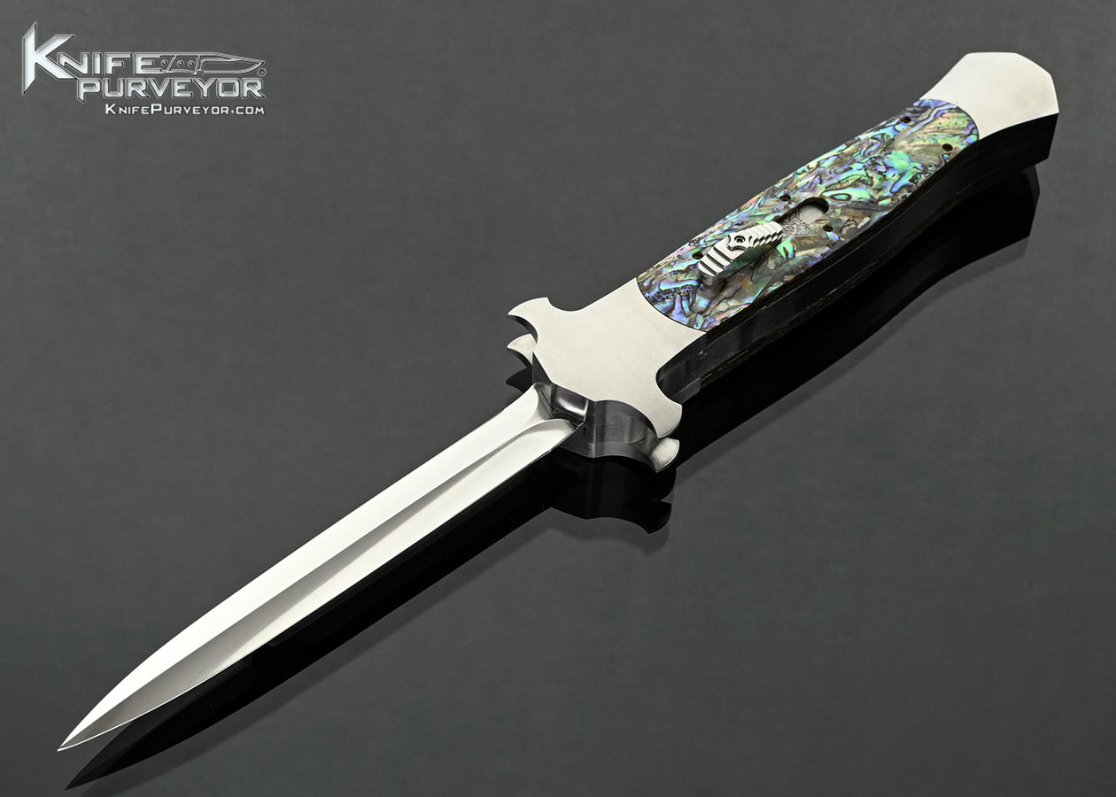 Paul-Panak-(Burn-Knives)-Custom-Knife-Double-Bolstered-with-Abalone-HammerHead-OTF-