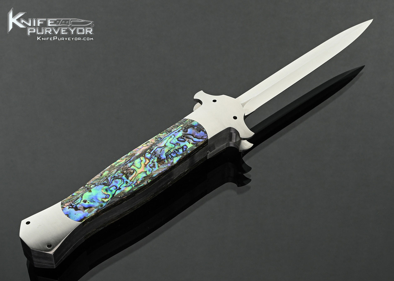 Paul-Panak-(Burn-Knives)-Custom-Knife-Double-Bolstered-with-Abalone-HammerHead-OTF-