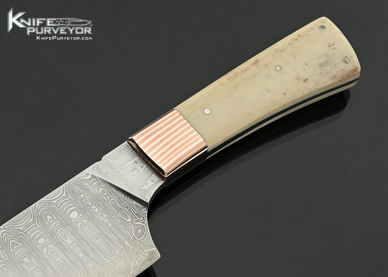 Philip Baldwin Custom Knife Sole Authorship Damascus and Mokume with Bone Chef's Knife - Image 2