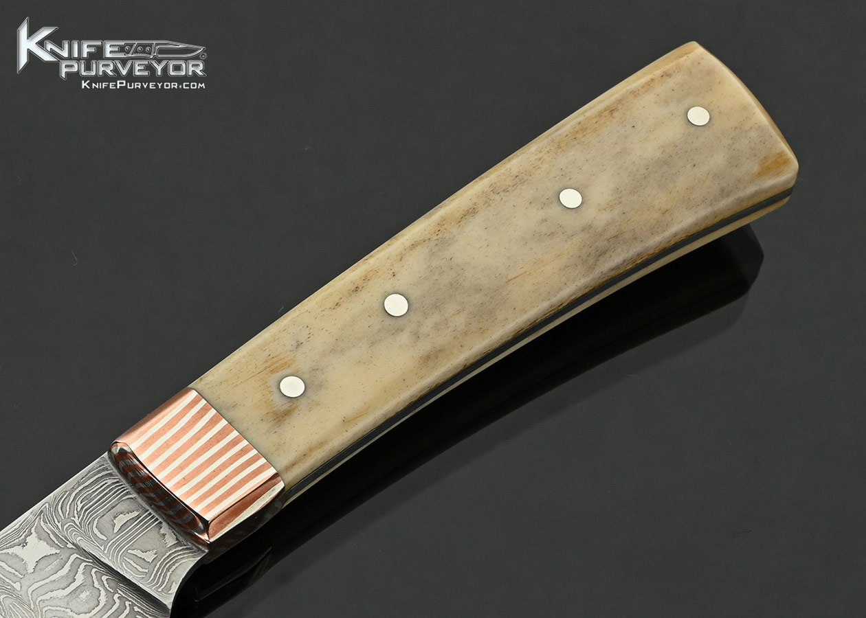 Philip Baldwin Custom Knife Sole Authorship Damascus and Mokume with Bone Paring Knife - Image 2
