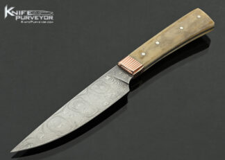 Philip Baldwin Custom Knife Sole Authorship Damascus and Mokume with Bone Paring Knife 18059