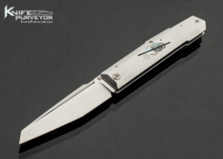 Remy Dupoux Custom Knife Model VF with Z40 Frame with Carbon Fiber, Pearl, and Black Lip Pearl Inlays Lockback 18096