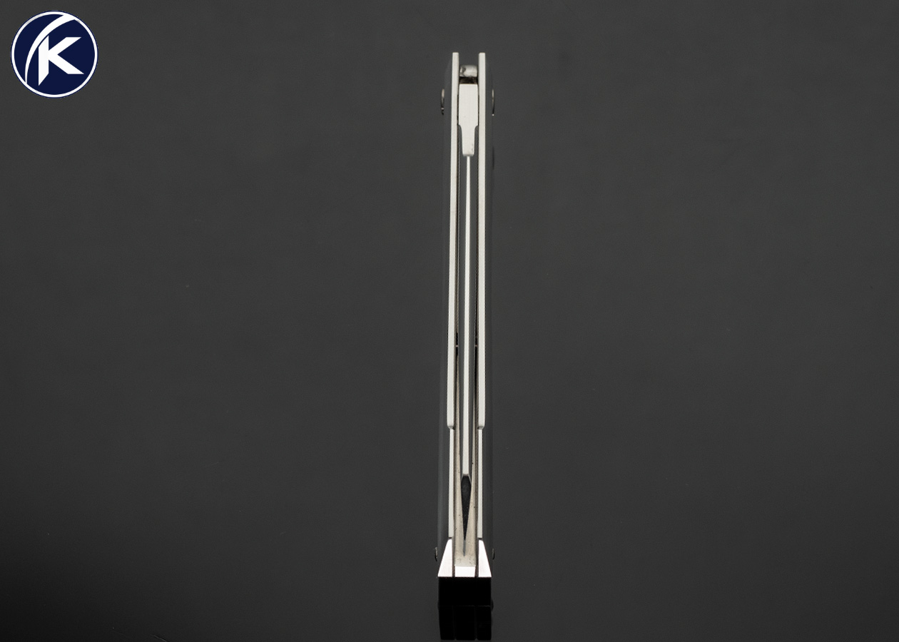 Remy Dupoux Custom Knife Model VF with Z40 Frame with Carbon Fiber, Pearl, and Black Lip Pearl Inlays Lockback - Image 6