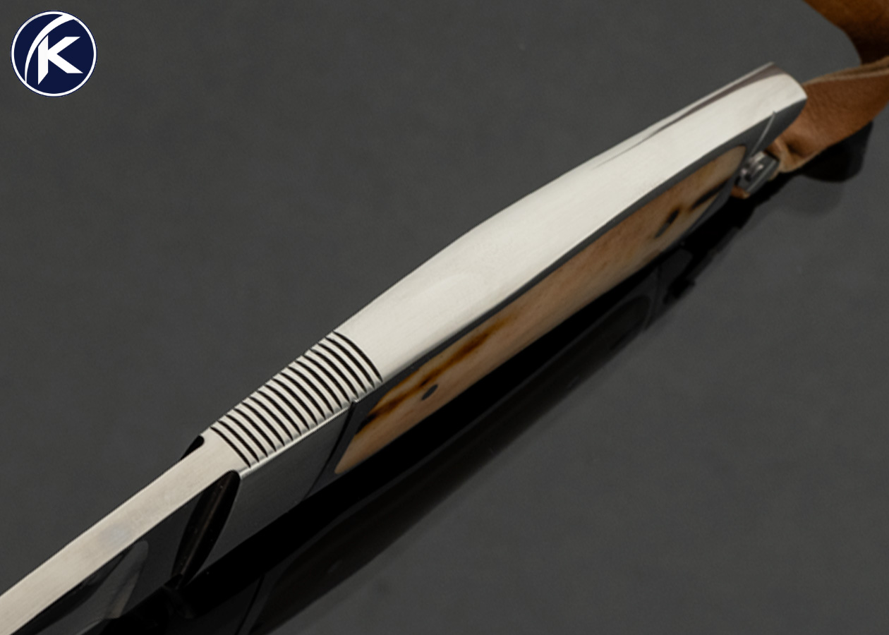 Ricardo Velarde Custom Knife Polished Stag Interframe Integral Hunter - Image 4