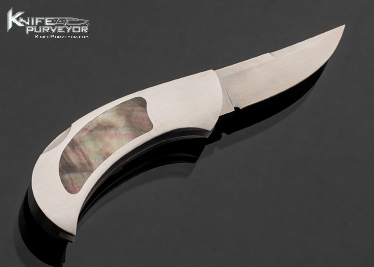 Rick Genovese Custom Knife Black Lip Pearl Lockback - Image 3