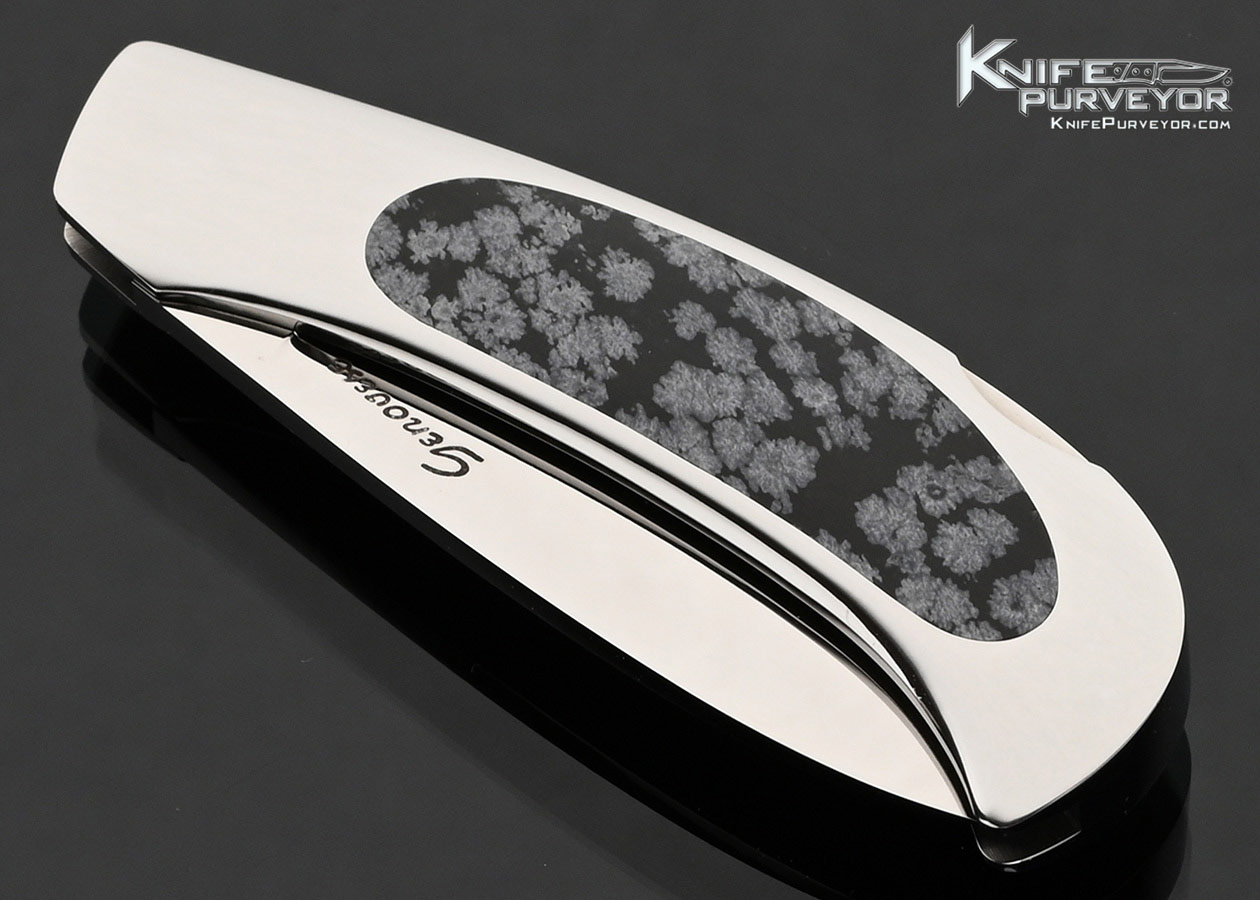 Rick Genovese Custom Knife Snowflake Obsidian Interframe Lockback - Image 2