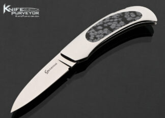 Rick Genovese Custom Knife Snowflake Obsidian Interframe Lockback 18037