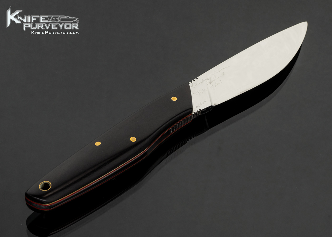 Roderick Chappel Custom Knife African Blackwood Para Medic Fixed Blade Circa 2002 Serial #3 - Image 2