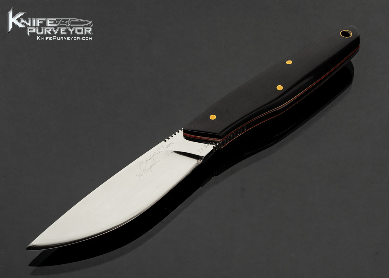 Roderick Chappel Custom Knife African Blackwood Para Medic Fixed Blade Circa 2002 Serial #3 17886