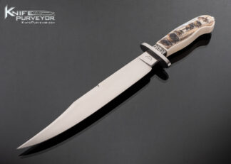 Ron Frazier Custom Knife Engraved Bosters "Rite of Passage" Mammoth Scrimshawed by Karen Petersen Bowie Hidden 17733