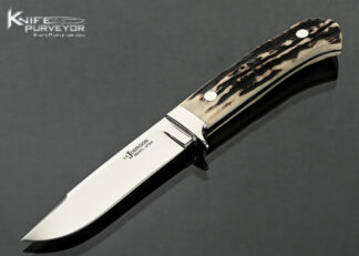 S.R.-Johnson-Custom-Knife-Stag-Clip-Point-Hunter-