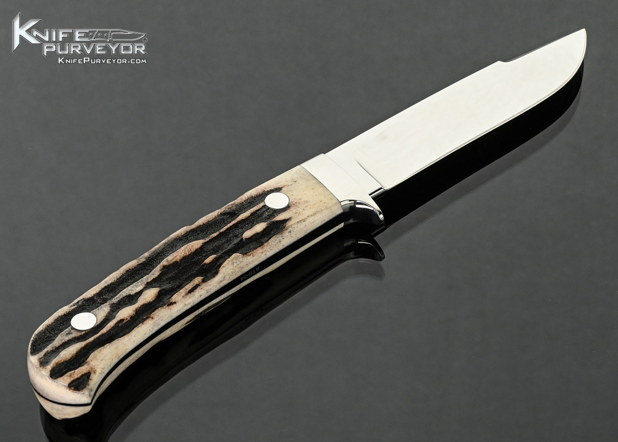 S.R.-Johnson-Custom-Knife-Stag-Clip-Point-Hunter-
