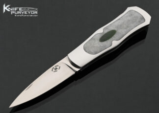 Steve Hoel Custom Knife Burmese Jade Interframe Coke Bottle Lockback Dagger 18050