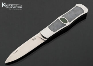 Steve Hoel Custom Knives Triple Interframe Burmese Jade AKI Lockback Coke Bottle Dagger 18036
