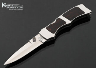 Tom Overeynder Custom Knife 1984 Cocobolo Wood Double Interframe Folding Boot Knife Frontlock 18034
