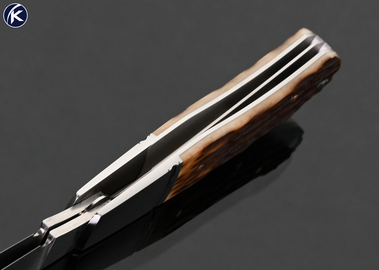 Warren Osborne Custom Knife 2 Blade Jigged Bone Slip Joint - Image 6