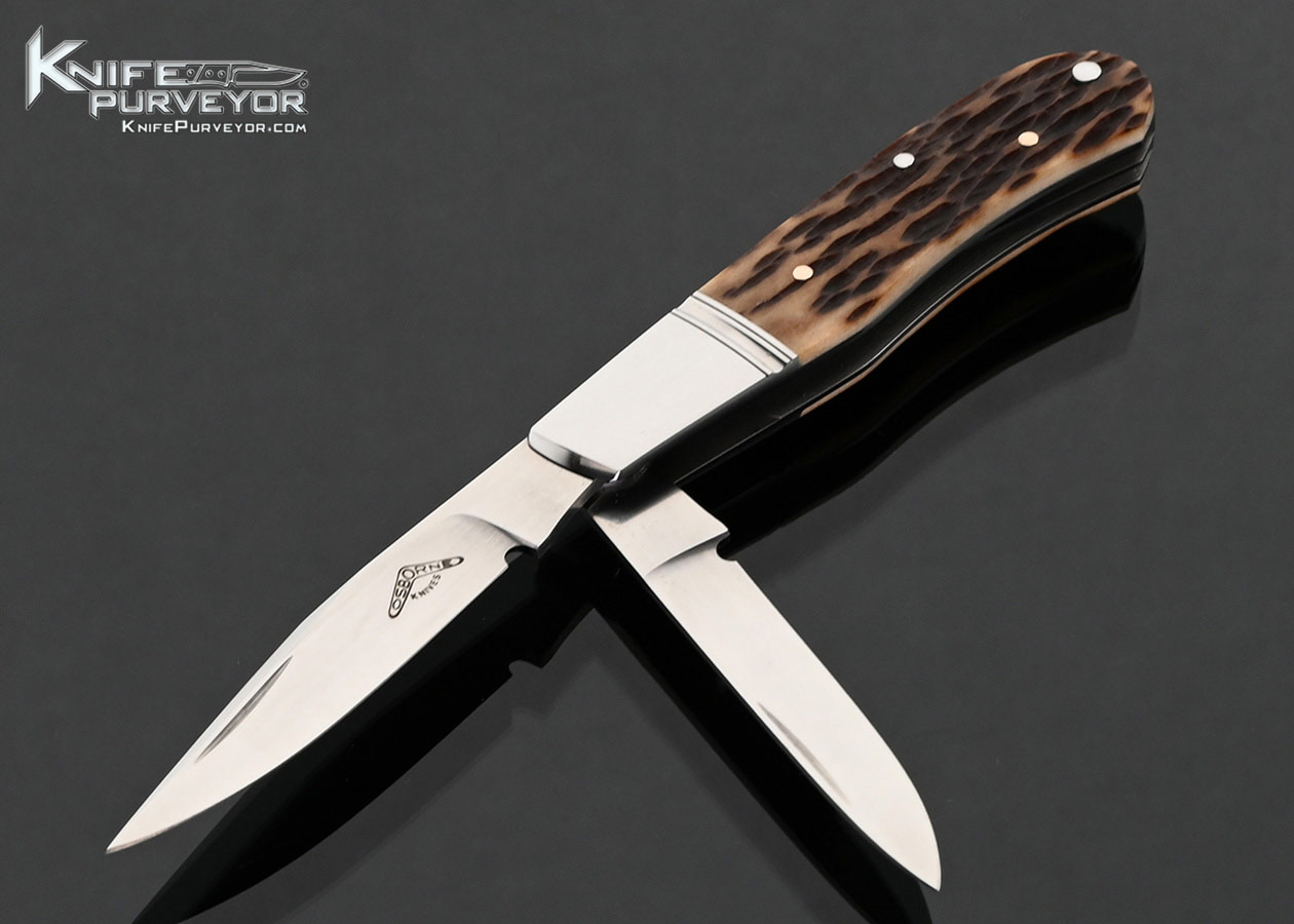 Warren Osborne Custom Knife 2 Blade Jigged Bone Slip Joint 18029