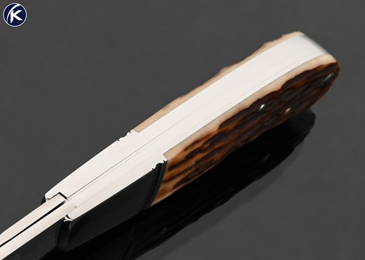 Warren Osborne Custom Knife 2 Blade Jigged Bone Slip Joint - Image 5