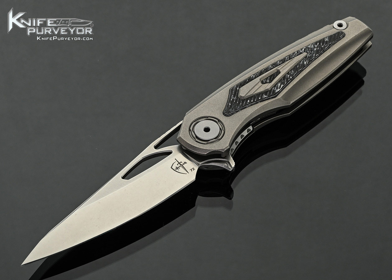 CultroTech-Knives-Custom-Knife-Sirius-Titanium-Sub-Frame-with-Carbon-Fiber-Inlays-Linerlock-#72-