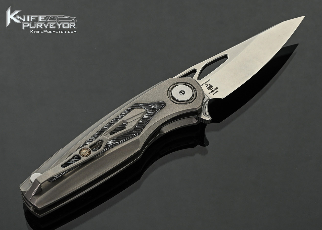 CultroTech-Knives-Custom-Knife-Sirius-Titanium-Sub-Frame-with-Carbon-Fiber-Inlays-Linerlock-#72-