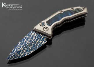Heretic Knives Custom Knife Medusa Blued Vegas Forge Damascus with Mammoth Interframe Button Release Auto 18261