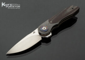 JD Van Deventer Custom Knife Anodized Titanium Bolsters with Red and Grey Carbo Fiber Scales 18180