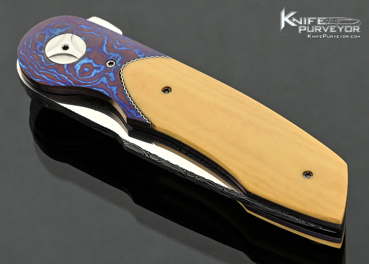 JD-Van-Deventer-Custom-Knife-Full-Dress-Mini-Damasteel-with-Mokuti-Bolsters-and-Westinghouse-Micarta-Linerlock-Flipper-
