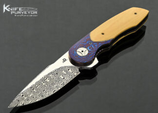 JD-Van-Deventer-Custom-Knife-Full-Dress-Mini-Damasteel-with-Mokuti-Bolsters-and-Westinghouse-Micarta-Linerlock-Flipper-