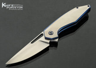 Larevo-Knives-(Jason-Overall)-Custom-Knife-Gryphon-Titanium-with-Chamfered-Anodized-Titanium-Edges-FrameLock-Flipper-
