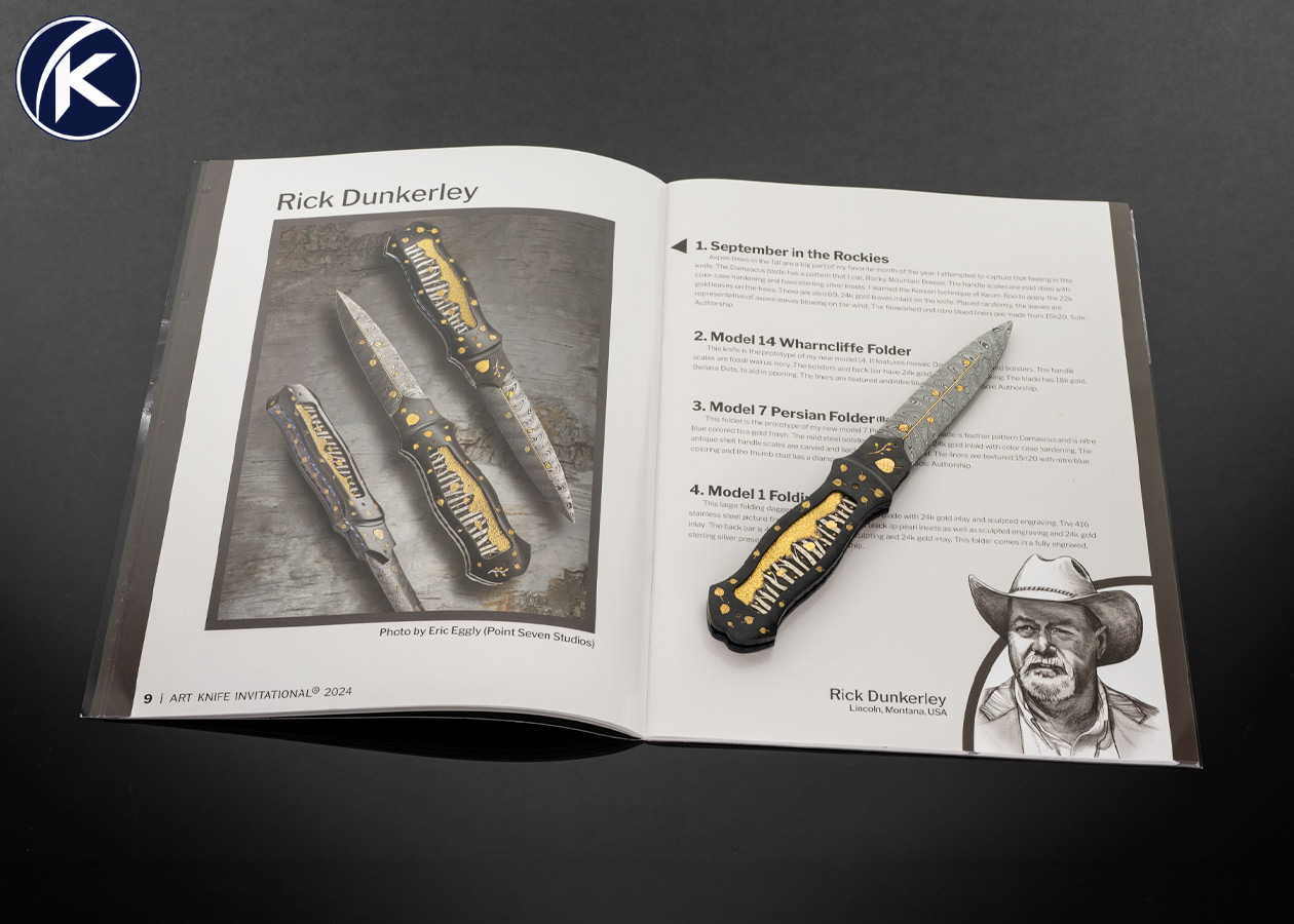 Rick Dunkerley Custom Knife “September in the Rockies” Featured in the 2024 AKI Catalog 18229