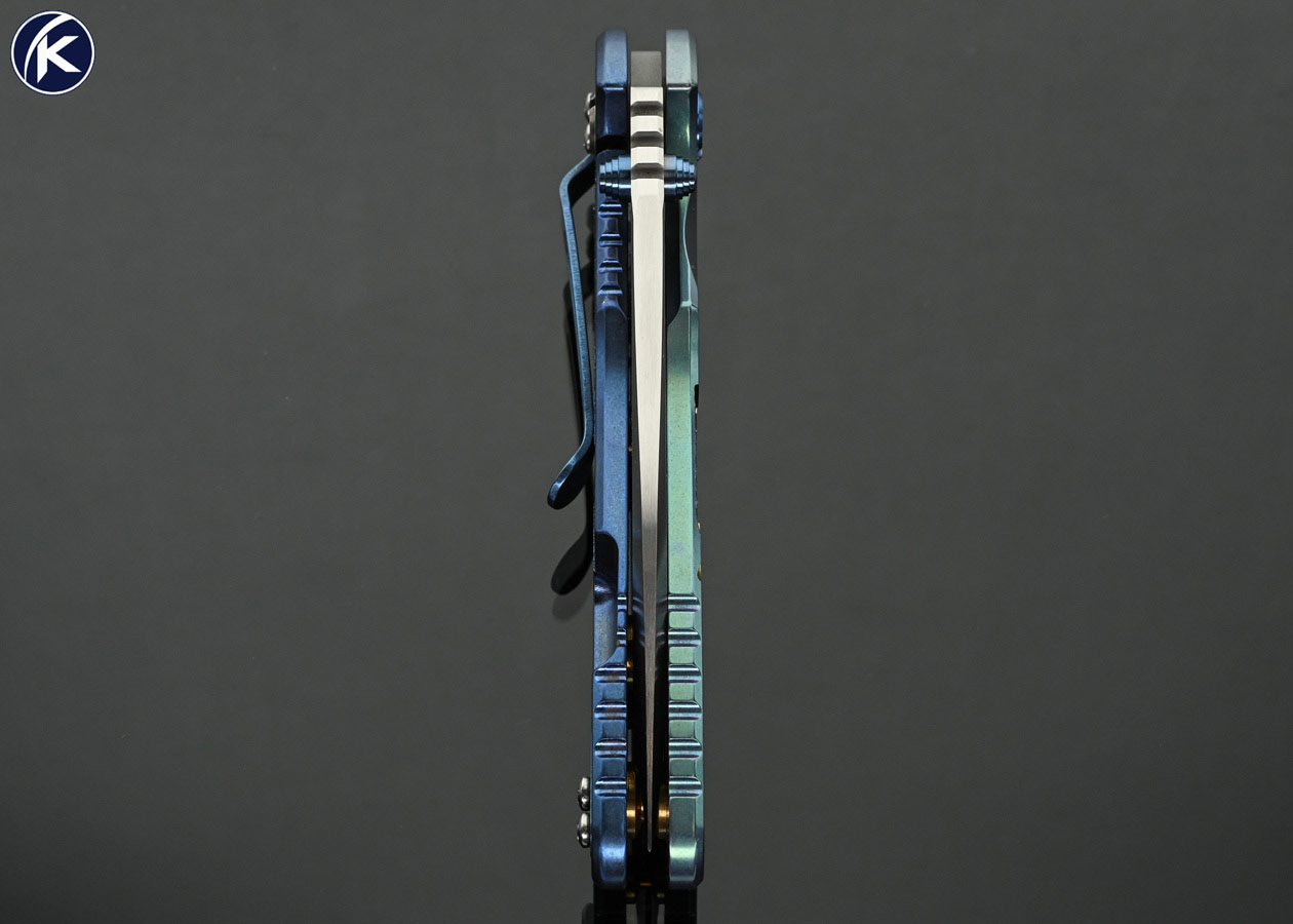 Rick-Hinderer-Custom-Knife-XM-18-3.5-Spanto-Titanium-with-HorseHead-Anodized-BlueBronze-