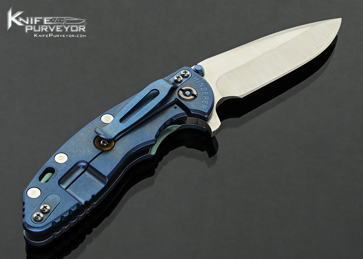 Rick-Hinderer-Custom-Knife-XM-18-3.5-Spanto-Titanium-with-HorseHead-Anodized-BlueBronze-
