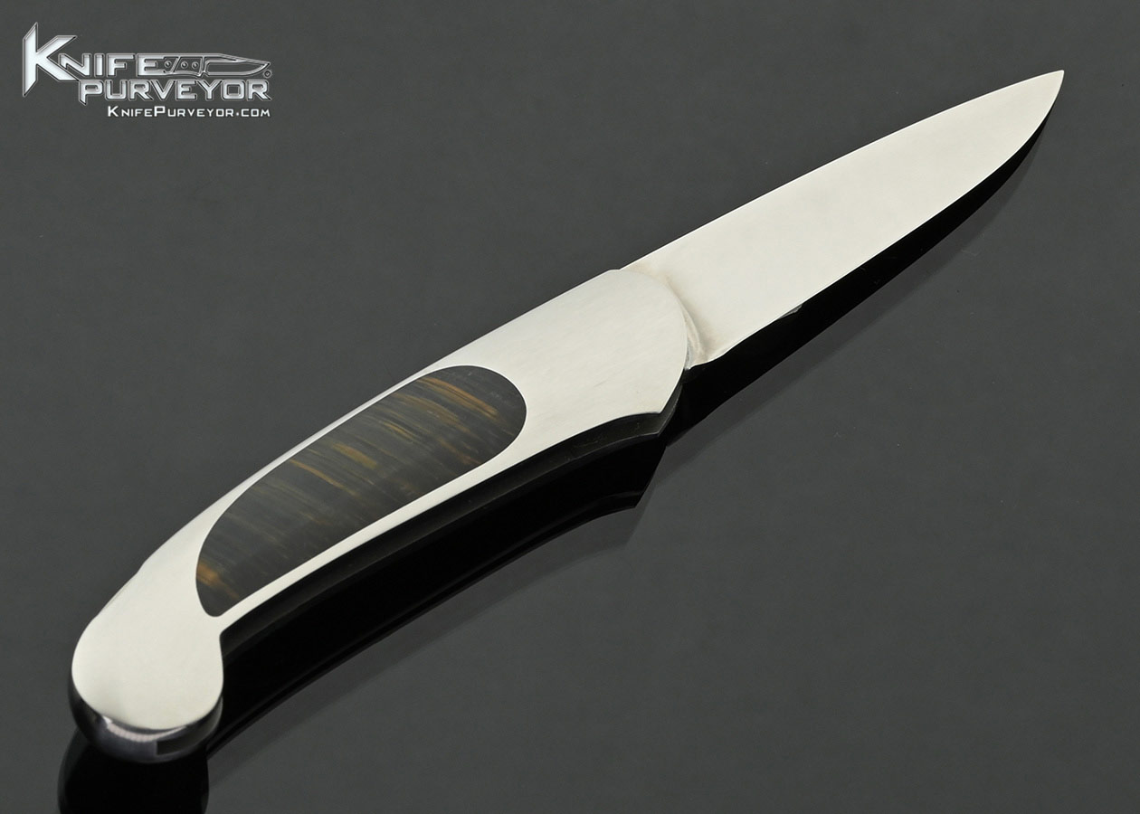 Steve Hoel Custom Knife Tiger Eye Interframe Lockback Folder