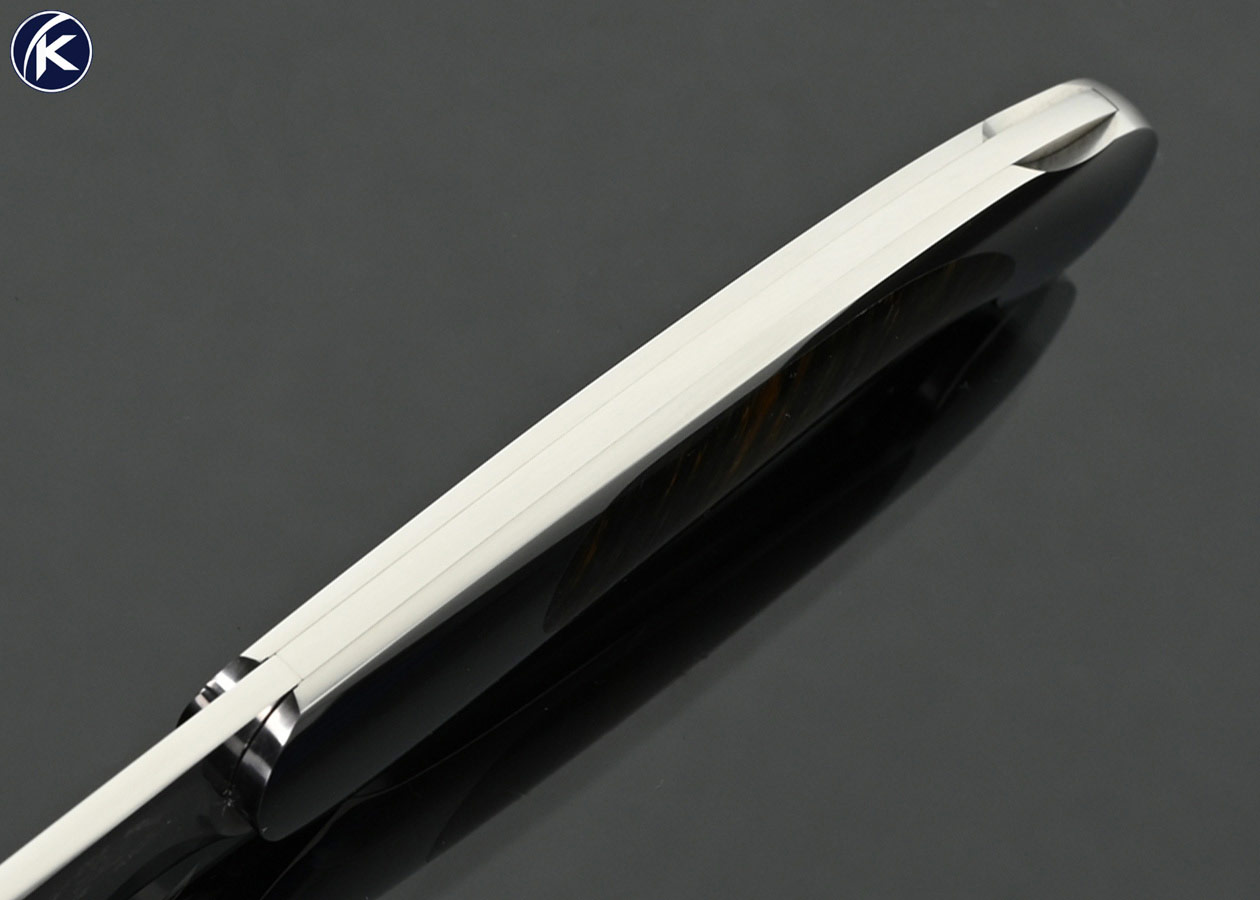 Steve Hoel Custom Knife Tiger Eye Interframe Lockback Folder
