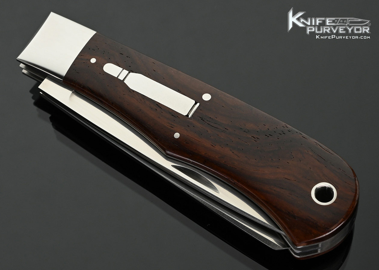 Terry Davis Custom Knife Bullet Trapper with Desert Ironwood 2 Blade Slip Joint with Half Stop