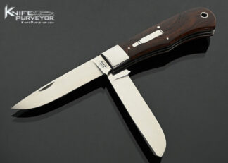 Terry Davis Custom Knife Bullet Trapper with Desert Ironwood 2 Blade Slip Joint with Half Stop
