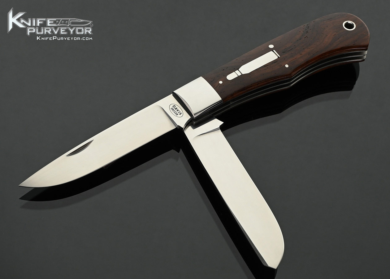 Terry Davis Custom Knife Bullet Trapper with Desert Ironwood 2 Blade Slip Joint with Half Stop