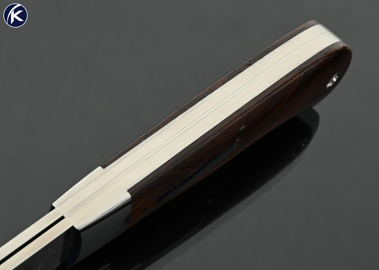Terry Davis Custom Knife Bullet Trapper with Desert Ironwood 2 Blade Slip Joint with Half Stop