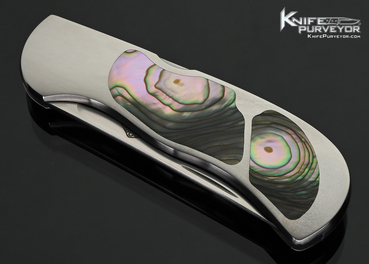 Warren Osborne Custom Knife Abalone Double Interframe Midlock Folder #005 1988
