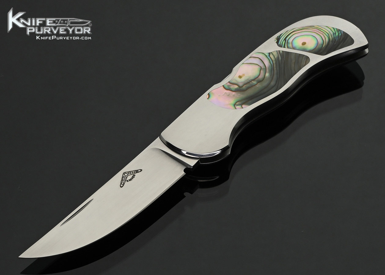 Warren Osborne Custom Knife Abalone Double Interframe Midlock Folder #005 1988