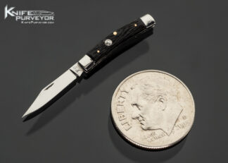 Yvon Vachon Custom Knives Miniature Jigged Bone Slip Joint with Half Stop 18202