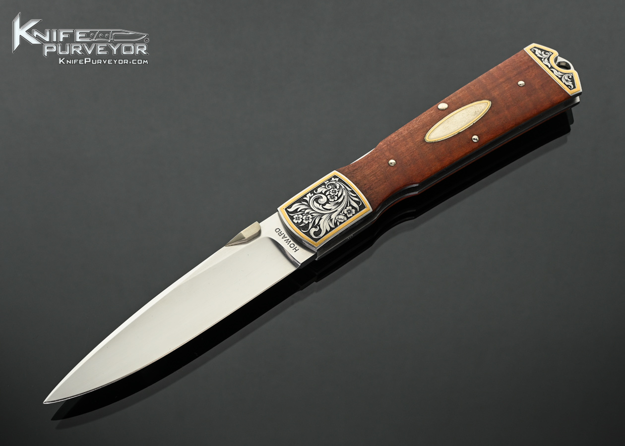 Durvyn Howard Custom Knife Lynton McKenzie Engraved Pink Ivory Lockback with 24Kt Gold Inlays 18456